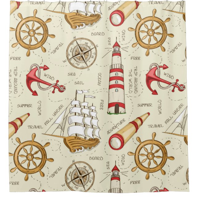 Ocean Scene Shower Curtain (Front)