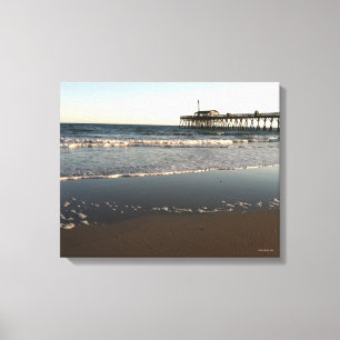 Ocean Scene, showing Myrtle Beach State Park Pier Canvas Print