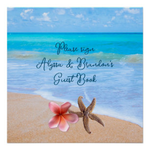 Ocean Scene Sign Wedding Guest Book