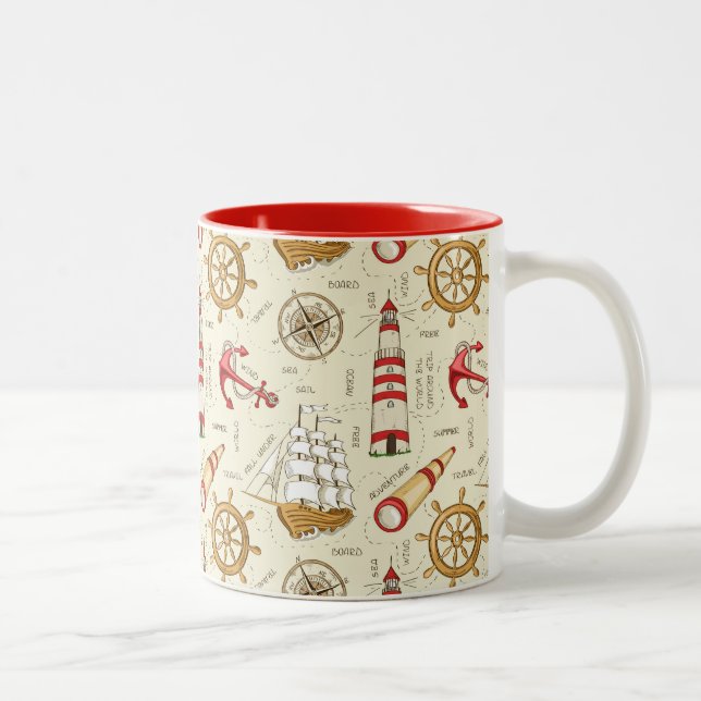 Ocean Scene Two-Tone Coffee Mug (Right)