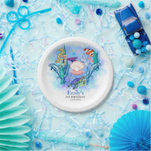 Ocean Sea Animals Baby Birthday Party Paper Plate