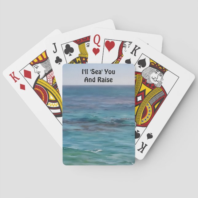Ocean Sea Art Fun Pun Playing Cards  (Back)
