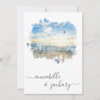 *~* Ocean Sea Artistic RSVP - Beach QR AR7 Wedding