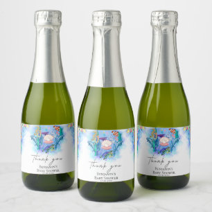 Ocean Sea Baby Animals Colourful Sparkling Wine Label