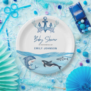 Ocean & Sea Baby Shower Paper Plate