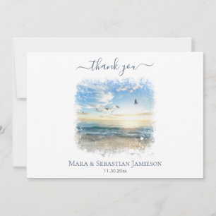 *~* Ocean Sea Beach Painting AR7 Wedding Thank You Card