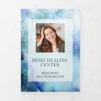 *~* Ocean Sea Beach Photo Logo QR Trifold Brochure