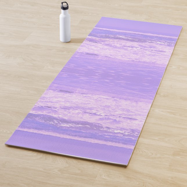 Ocean Sea Beach Purple Waves Water Yoga Mat (In Situ)