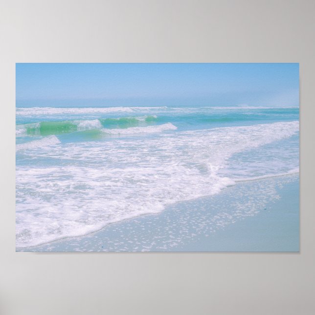 Ocean Sea Beach Sky Nature Pastel Poster (Front)