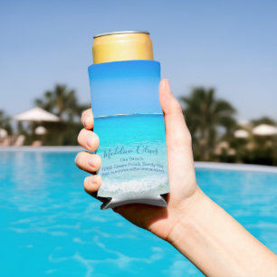 Ocean Sea Blue Business Modern Seltzer Can Cooler