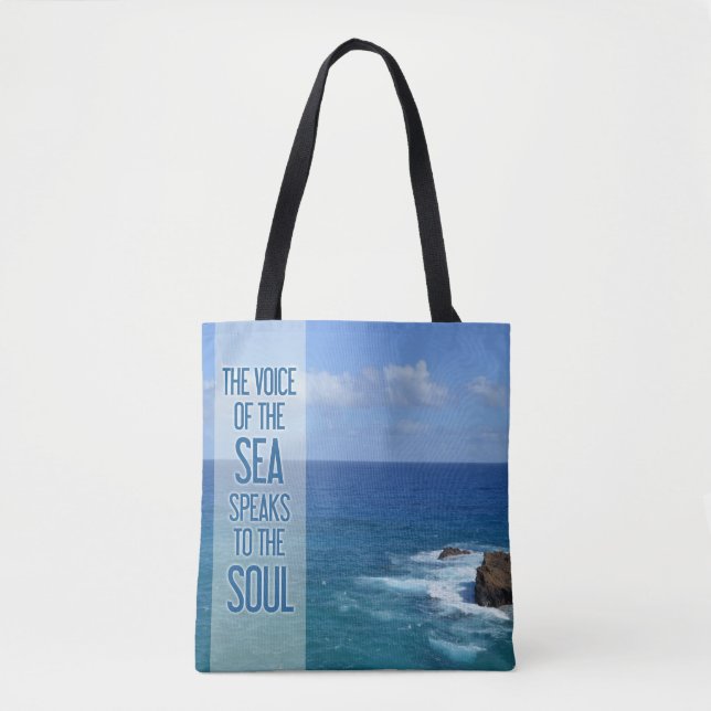 Ocean /Sea Hawaii Photograph Quote Tote Bag (Front)