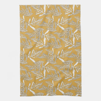 Ocean Sea Kelp on the Beach in Gold Tea Towel