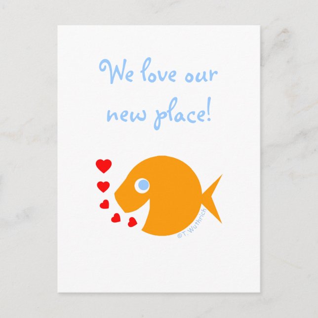 Ocean Sea Lake Water-Themed Humourous We Moved Announcement Postcard (Front)