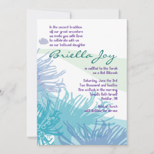 Ocean Sea Life Bat Bar Mitzvah Invitation