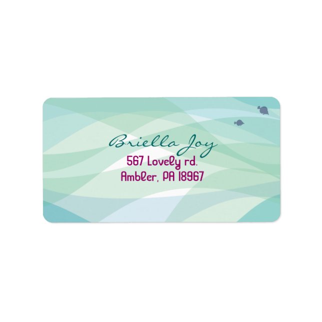 Ocean Sea Life Bat Mitzvah Invitation Label (Front)