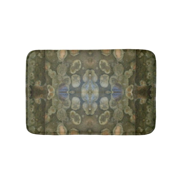 Ocean Sea Marine Sediment Gemstone Boxed Pattern Bath Mat (Front)