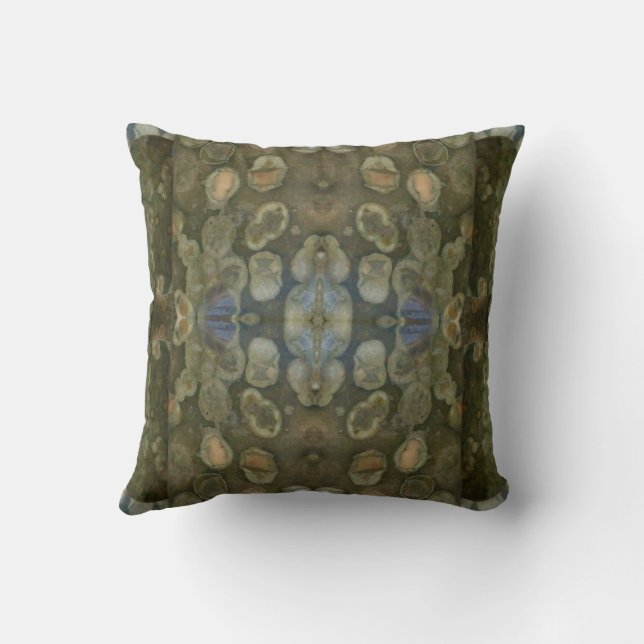 Ocean Sea Marine Sediment Gemstone Boxed Pattern Cushion (Back)
