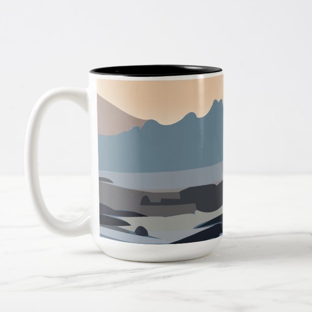 Ocean Sea Sky Nature Landscape Two-Tone Coffee Mug (Left)
