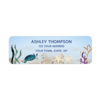 Ocean Sea Turtle Blue Boys Starfish Address