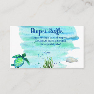 Ocean Sea Turtle Boys Diaper Raffle Enclosure Card