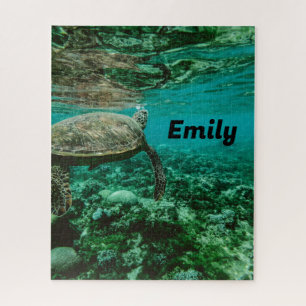 Ocean Sea Turtle Puzzle with Your Name – 520 Piece