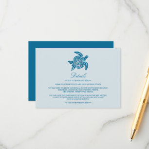 Ocean Sea Turtle, Sea Blue Beach Wedding Detail Enclosure Card