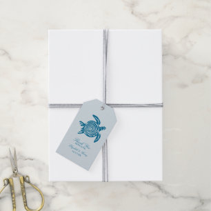 Ocean Sea Turtle, Sea Blue Beach Wedding Gift Tags