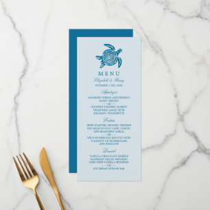 Ocean Sea Turtle, Sea Blue Beach Wedding Menu