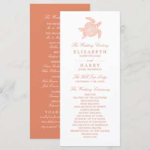 Ocean Sea Turtle, Soft Coral Wedding Programme