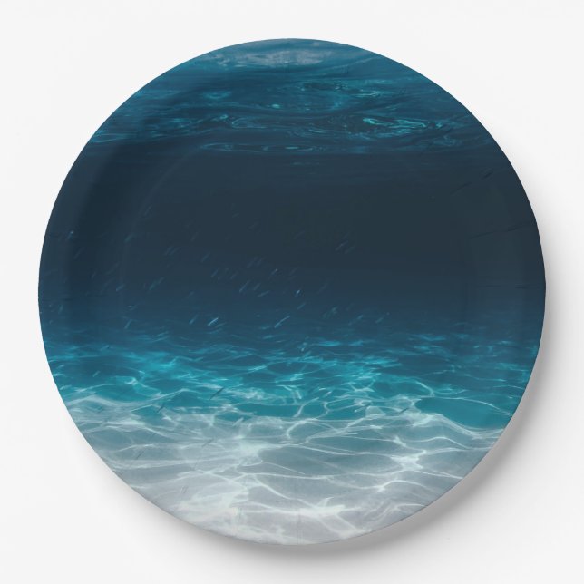 Ocean Sea Water Under the Sea Paper Plate (Front)