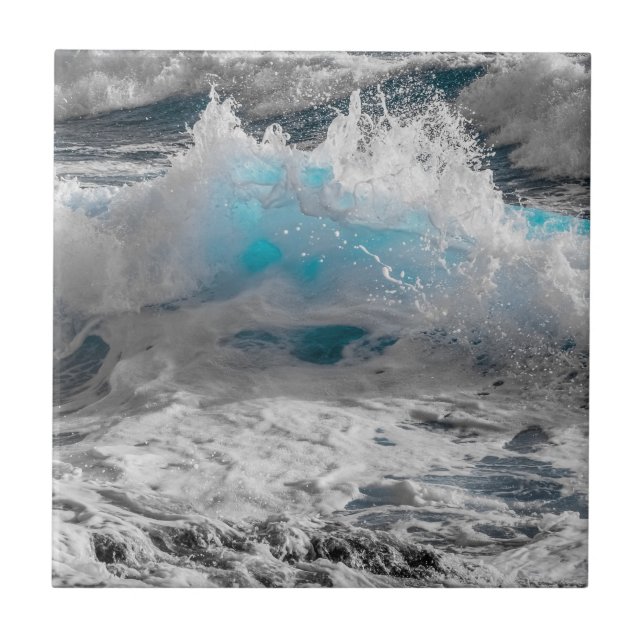 Ocean Sea Wave Ceramic Photo Tile (Front)