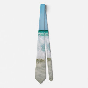 Ocean Sea Waves Crashing on Beach Trendy & Stylish Tie