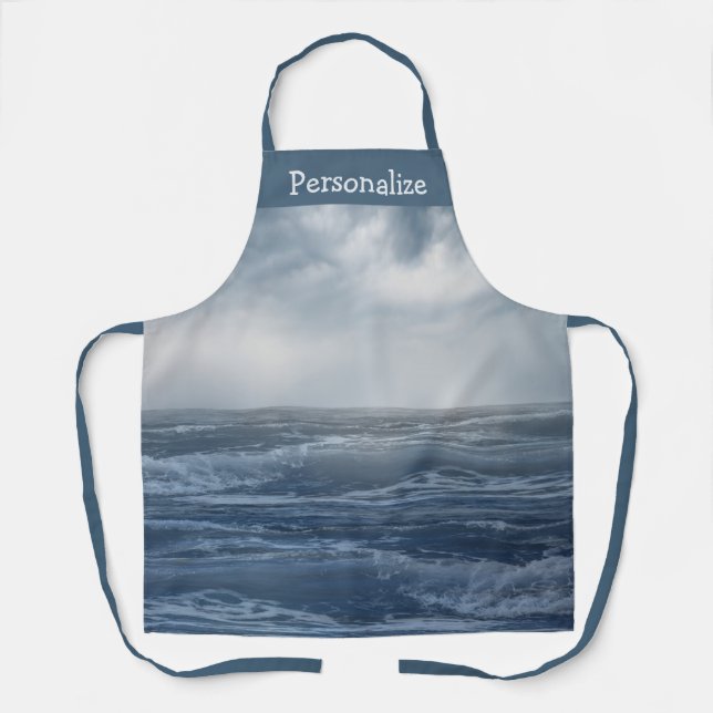 Ocean Sea Waves Personalised Apron (Front)