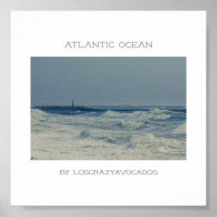 Ocean Sea Waves Stormy Weather Pier Poster