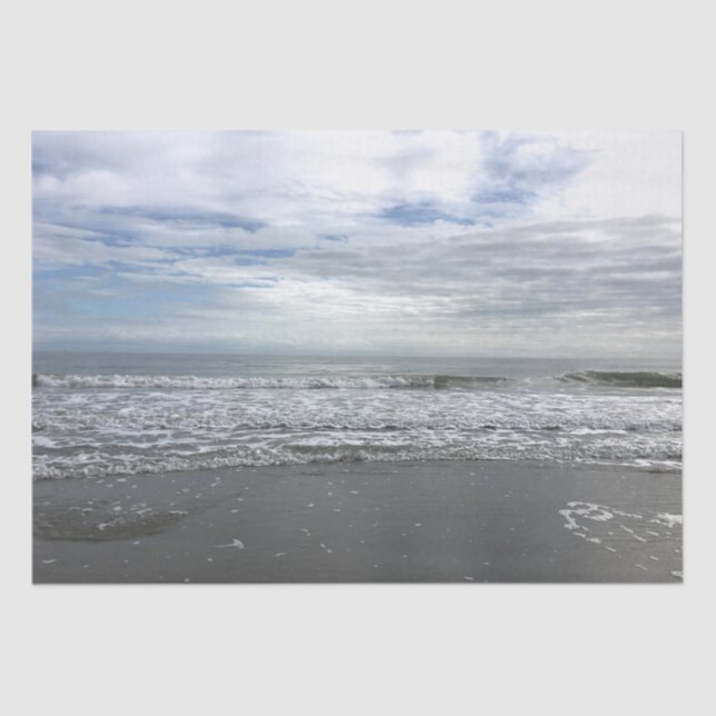 Ocean Sea Waves Water Beach Nature Landscape Photo Tissue Paper (Front)