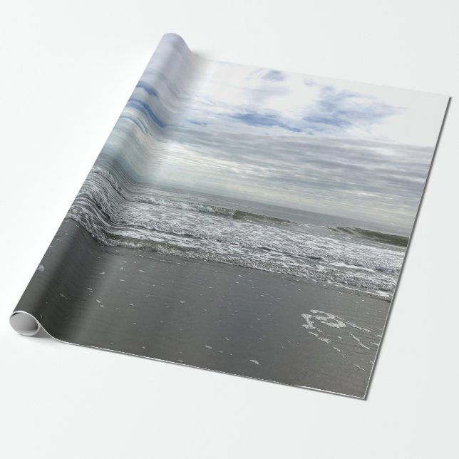 Ocean Sea Waves Water Beach Nature Landscape Photo Wrapping Paper (Unrolled)