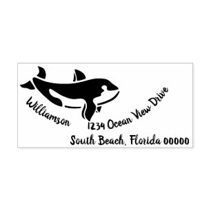 Ocean Sea Whale Island Beach Return Address Self-inking Stamp