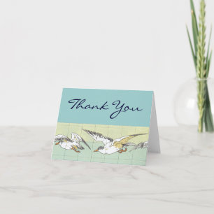 Ocean Seagulls Tile Art Thank You Cards