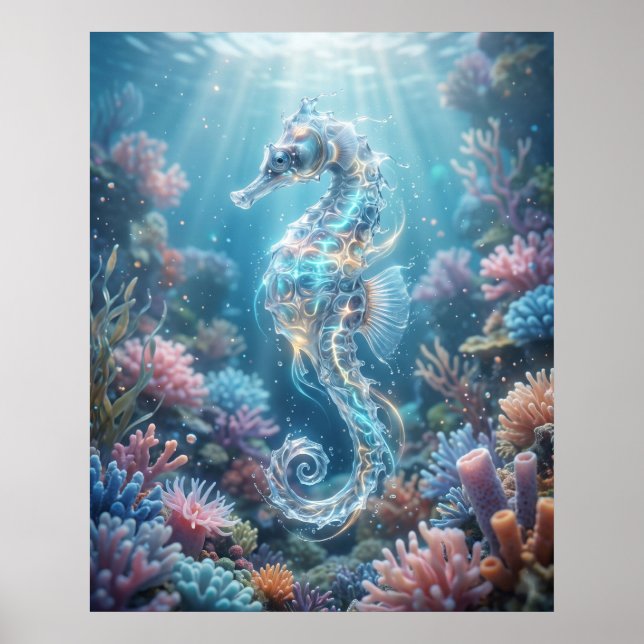 Ocean Seahorse Coral Drift Poster (Front)