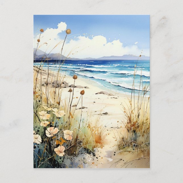 Ocean Seascape watercolor Postcard (Front)