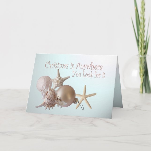 Ocean Seashell Christmas Greetings Holiday Card (Front)