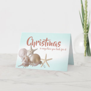 Ocean Seashell Christmas Greetings Holiday Card