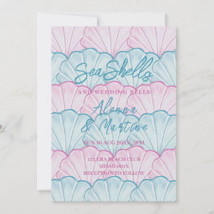 Ocean Seashells and Wedding Bells invitation