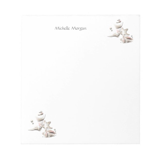 Ocean Seashells Beach Personalised Notepad (Front)