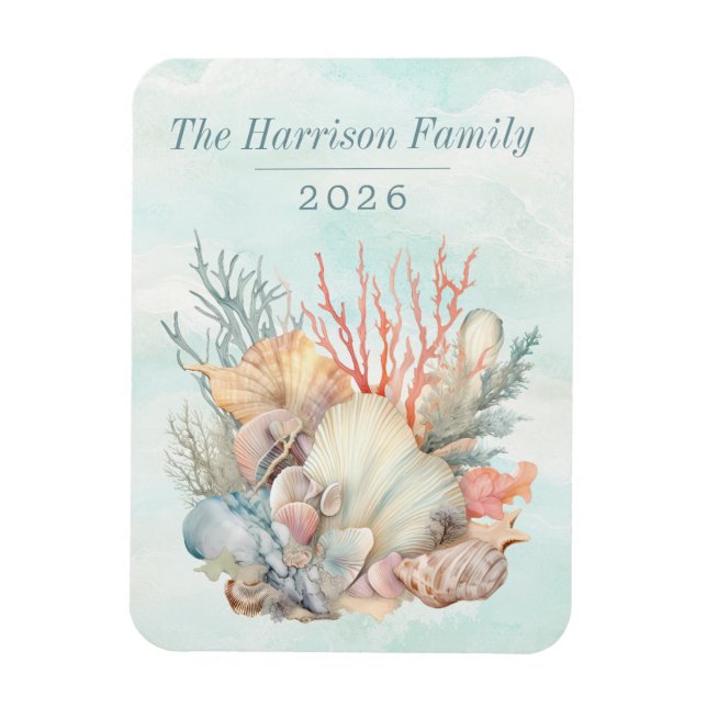 Ocean Seashells Cruise Ship Stateroom Magnet (Vertical)