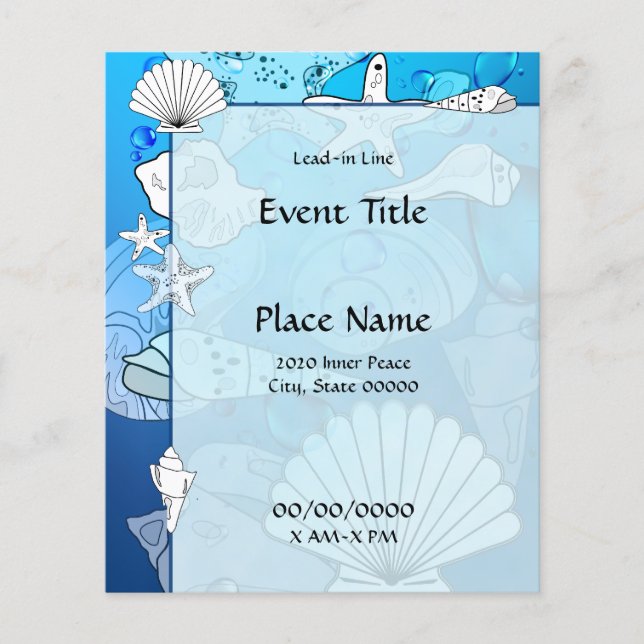 Ocean Seashells Small Event Flyer (Front)