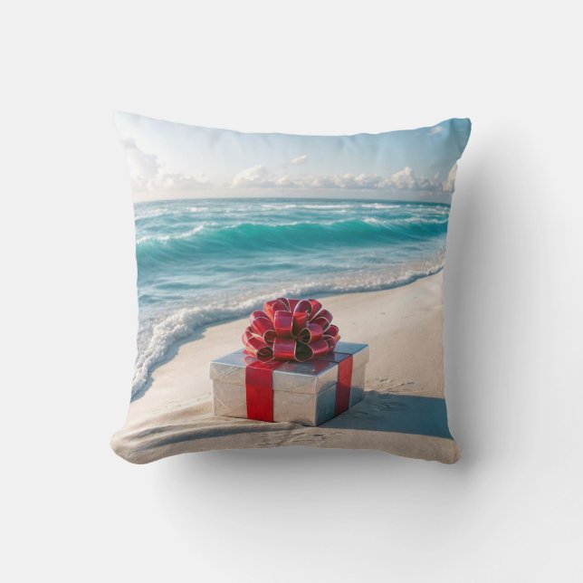 Ocean Seashore Christmas Gift Cushion (Front)