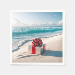 Ocean Seashore Christmas Gift Napkin
