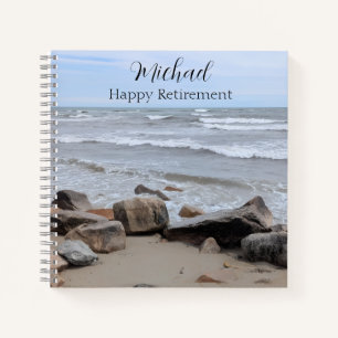 Ocean Seaside Beach Photo Special Message and Name Notebook