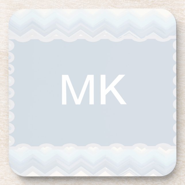 Ocean Shades Watercolor Chevron Coaster (Front)